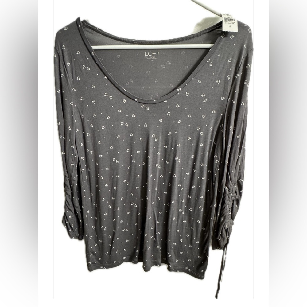 The Loft NWT 3/4 ruched sleeve top